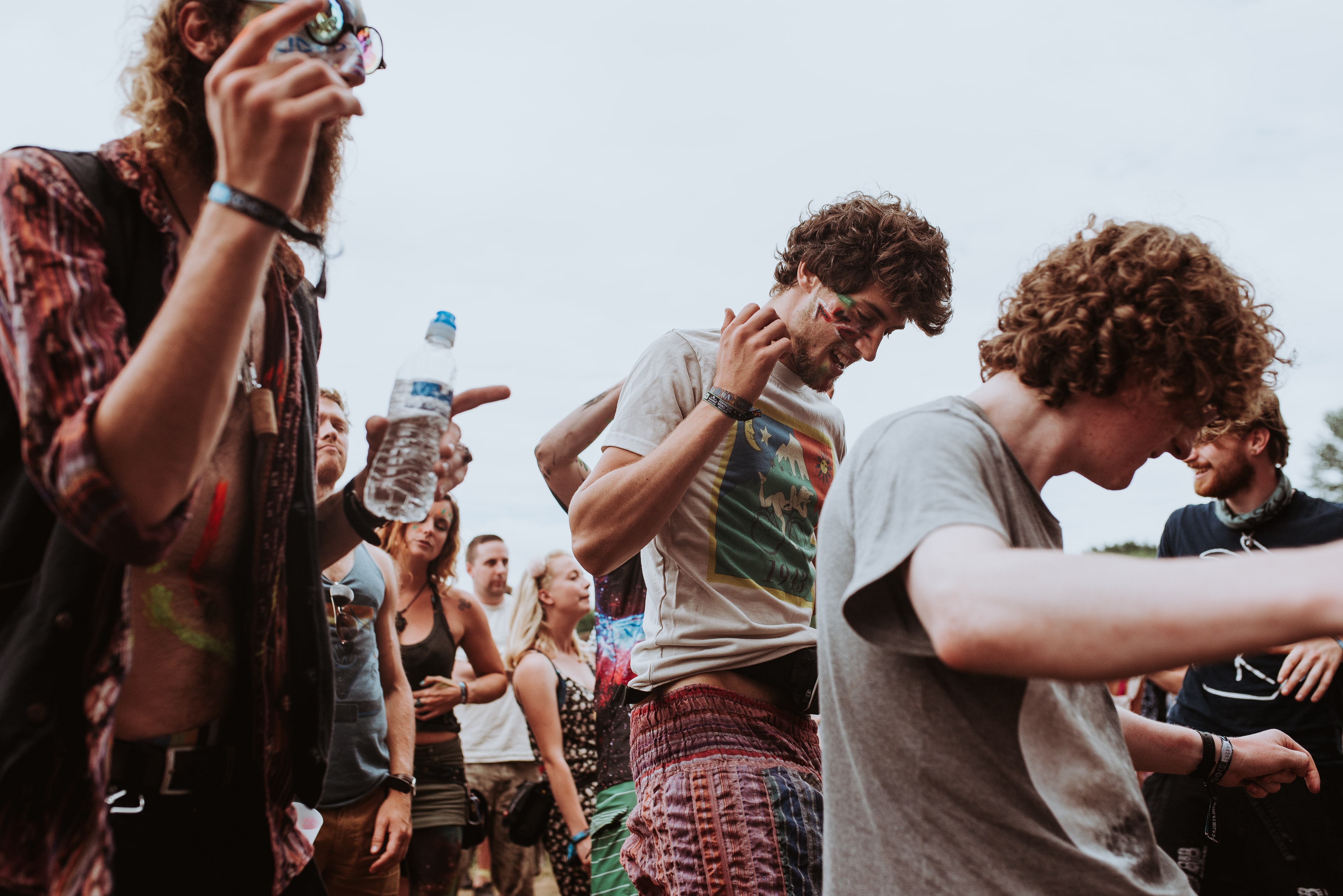 Young people dancing at a festival