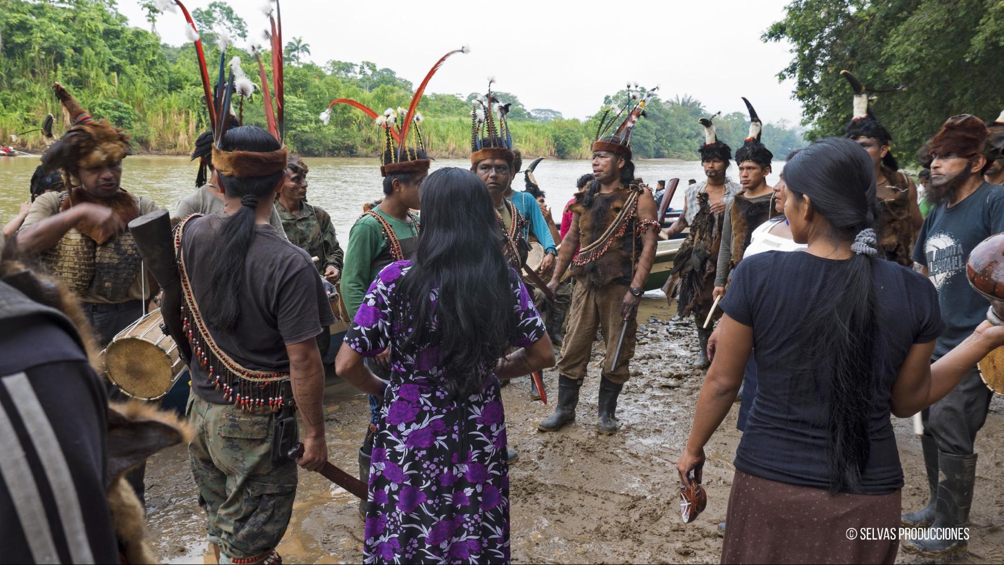 Sarayaku meeting on the river